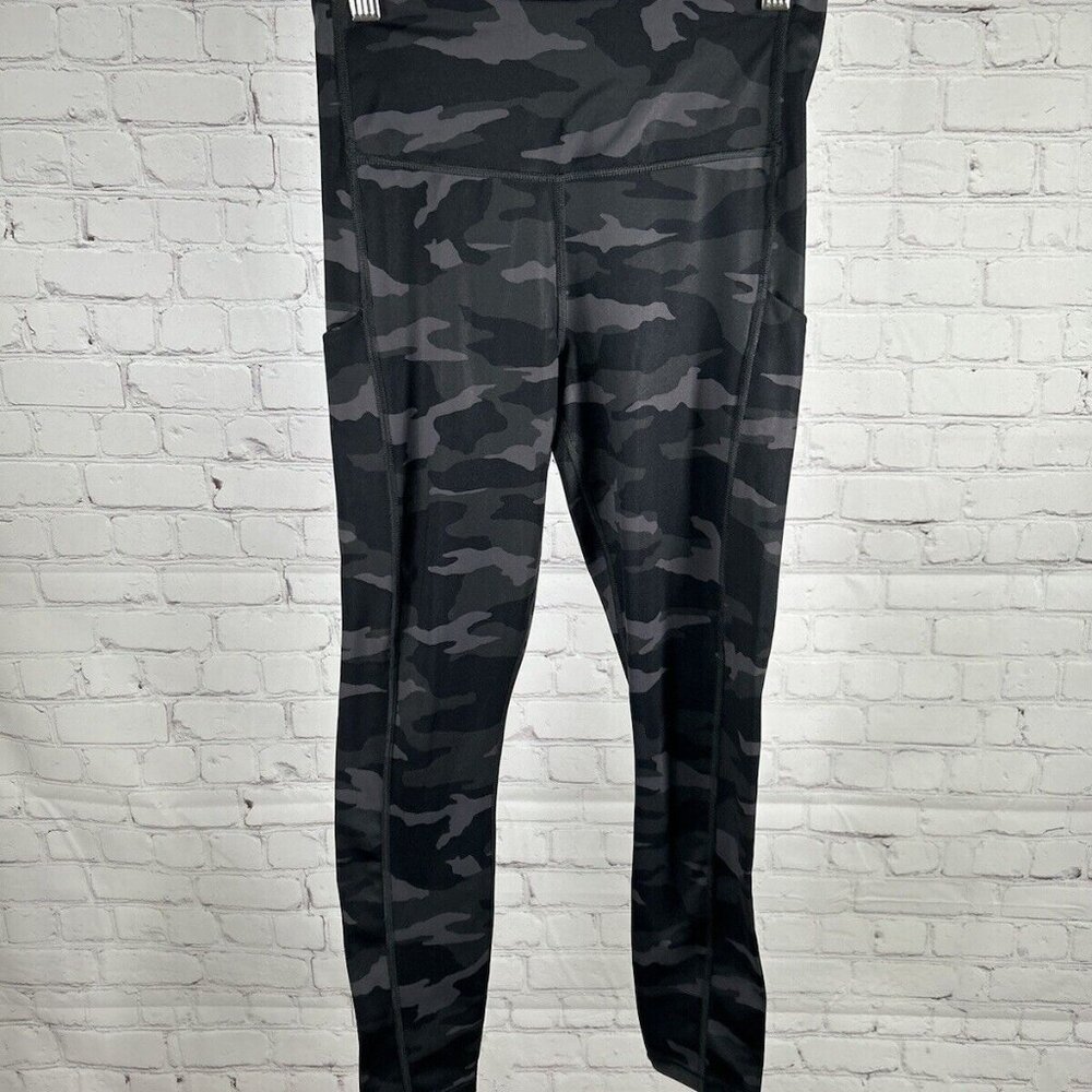Athleta Ultimate Camo 7/8 Tight Leggings Grey Black Green Pockets Size XS